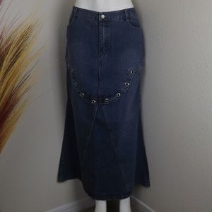 Medium Wash Blue Denim Jeans Skirt